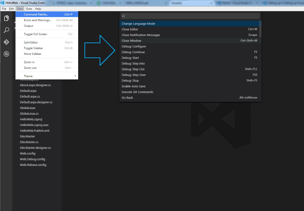 VisualStudioCode_Command Pallete