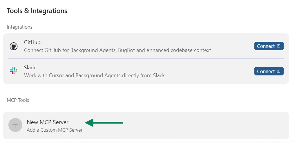 Adding new MCP Server in Cursor